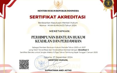 PBHKP kembali Menjadi Bantuan Hukum Terverifikasi dan Terakreditasi Kementrian Hukum RI